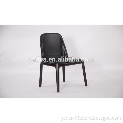 Black leather luxury fashion design ergonomic grace dining chair